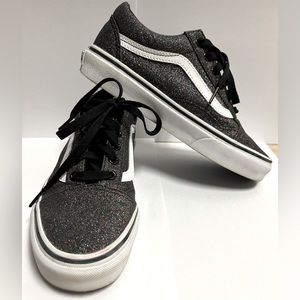 Black Glittery Vans Women Size 7.5